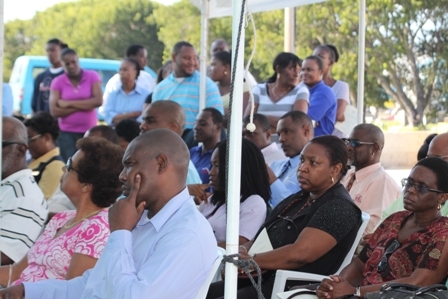 A section of persons present at the official dedication of the Horsford’s Valu Mart IGA Supermarket and Commercial Complex at Farms Estate on Nevis For more news out of Nevis visit www.nia.gov.kn your window into Nevis