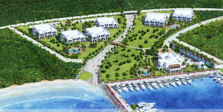 Drawing of the proposed Tamarind Cove Marina Development in Nevis