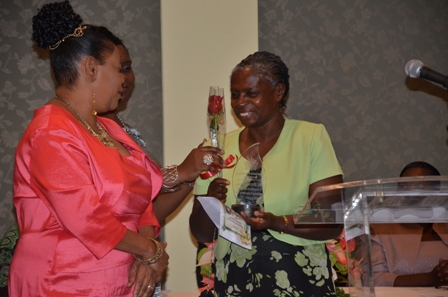 Recent Retiree Mrs. Gurtis Brown receives her award