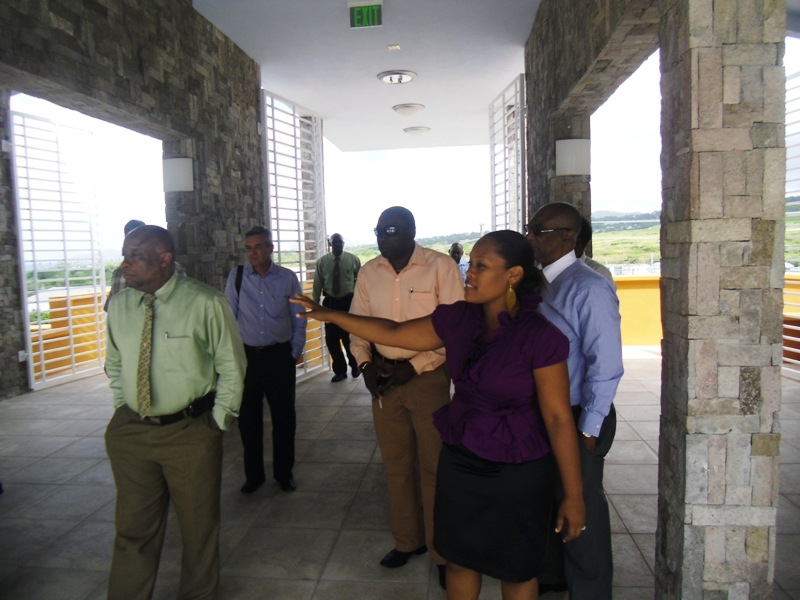 Performing Arts Manager, Mrs.Deslyn Williams Johnson leads tour of Nevis Island Cabinet and Surrey Paving team