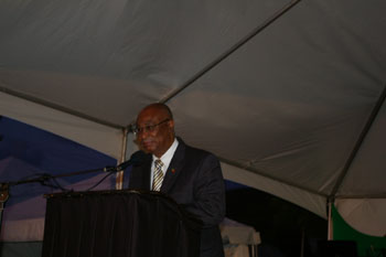 Premier of Nevis, Hon. Joseph Parry making the Feature Address