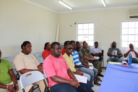 Participants at the Agri-business Workshop at Prospect hosted by the Caribbean Agricultural Research and Development Institute and the Department of Agriculture on Nevis