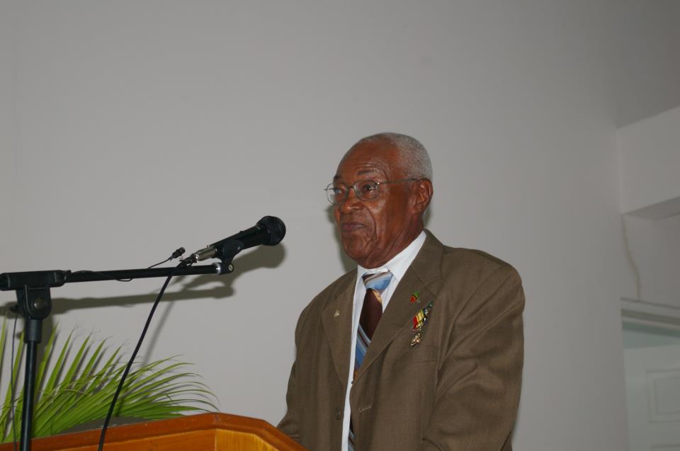 Mr. Franklin A. Browne giving brief remarks at renaming of community center in his honour