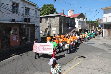  Government and Health officials on Nevis join students in a march through Charlestown in observance of World AIDS Day 2013
