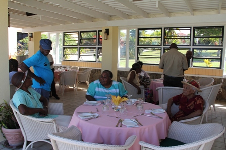 A section of the Senior Citizens celebrating at the 9th annual senior citizens outing at the Mount Nevis Hotel on December 13, 2013