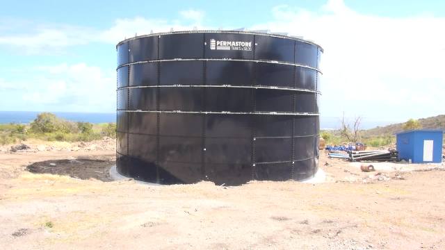A completed reservoir, part of the Caribbean Development Bank funded Water Enhancement Project on Nevis