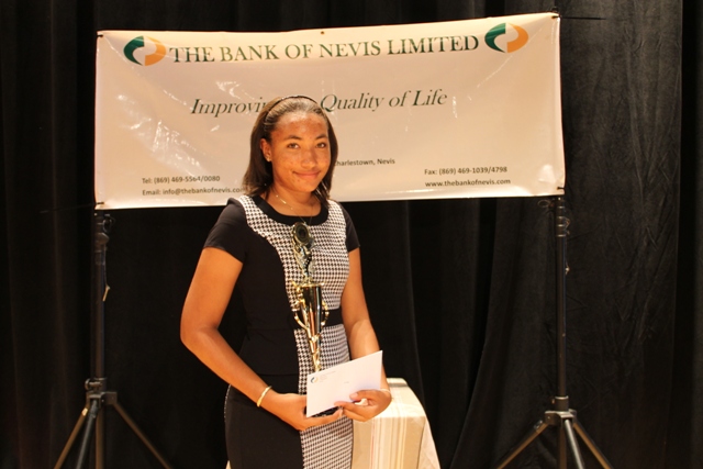Second place winner in the 2014 Bank of Nevis Ltd. Tourism Youth Congress Paige James