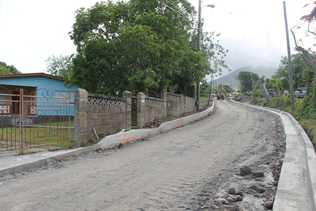 Ongoing work on another section of the Hamilton Road by the Public Works Department on June 20, 2014, in readiness for asphalting