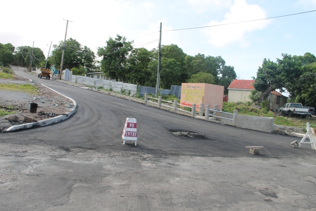 A completed section of the Hamilton Road by the Public Works Department on June 20, 2014, one day after completion