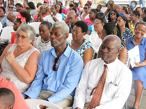 A section of persons in attendance at a memorial service held on August 01, 2014 to mark the 44th anniversary of the sinking of the M.V. Christena in The Narrows