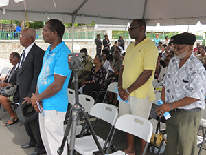 Some of the 90 persons who survived the M.V. Christena Disaster at the memorial service held on August 01, 2014 to mark the 44th anniversary of the tragedy