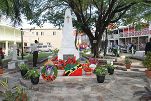 The War Memorial adorned with wreaths on November 09, 2014