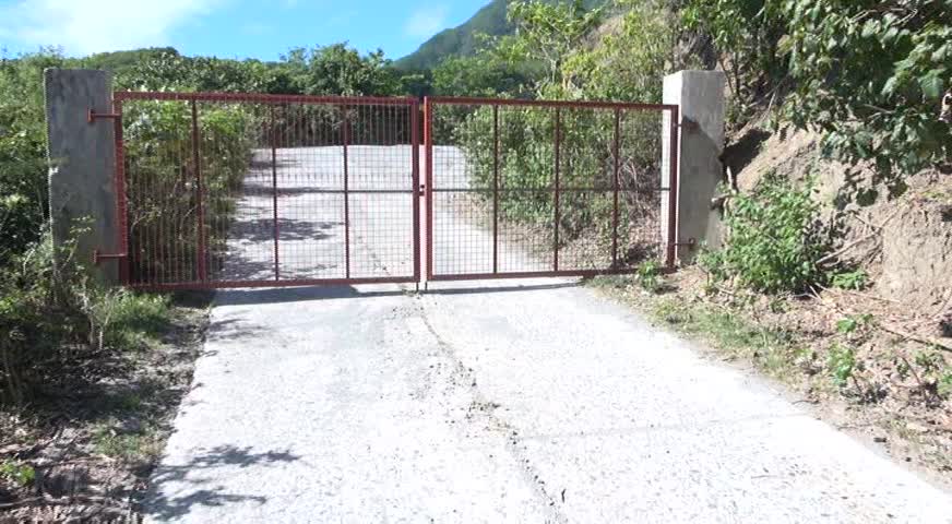 Gate at the entrance of the government-owned New River Quarry