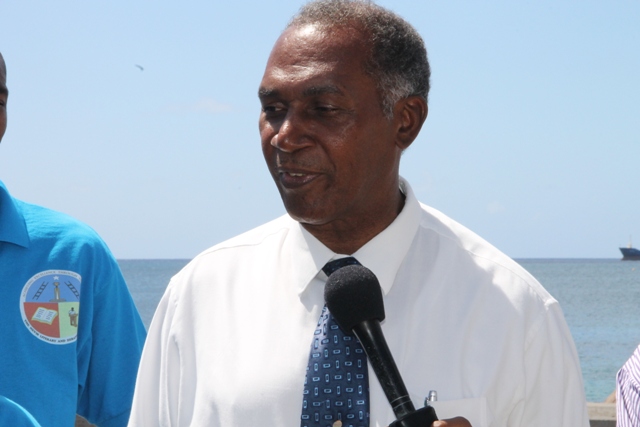 Premier of Nevis and Minister of Education Hon. Vance Amory seeing off the Nevis 6th Form College’s Literary and Debating Society Debaters on Wednesday 25th February, 2015 at the Charlestown Pier.