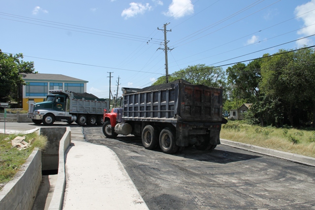 Locally owned trucks and local material used to refurbish the Charlestown Bypass and the Hamilton Road. It has since been renamed the Stuart Williams Drive and the Carl Tuckett Boulevard