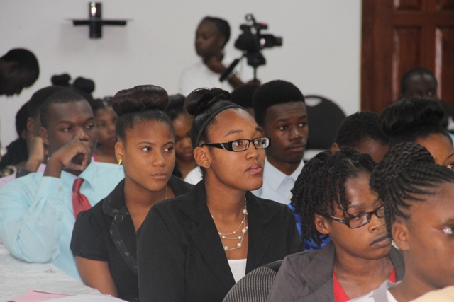 Some of the participants at the opening ceremony of the Department of Youth and Sports annual Summer Job Attachment Programme on June 29, 2015, at the St. Paul’s Anglican Church Hall