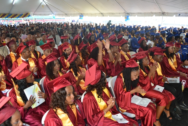 The Nevis Sixth Form College Graduating Class of 2015 at the Charlestown Secondary School and the Nevis Sixth Form College Graduation and Prize-giving Ceremony at the Cicely Grell-Hull Dora Stevens Netball Complex on November 11, 2015