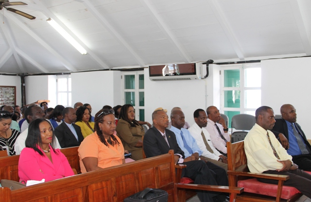 A section of persons in the public gallery at a sitting of the Nevis Island Assembly on December 08, 2015