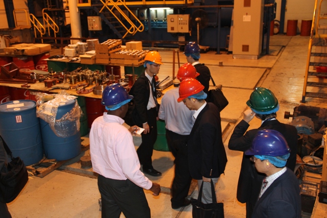 A team from the Japan International Cooperation Agency touring the Nevis Electricity Company Ltd.’s generation plant at Prospect on March 01, 2016