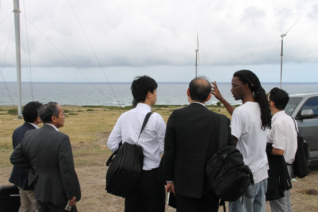 A team from the Japan International Cooperation Agency touring the WindWatt wind farm at Maddens on March 01, 2016