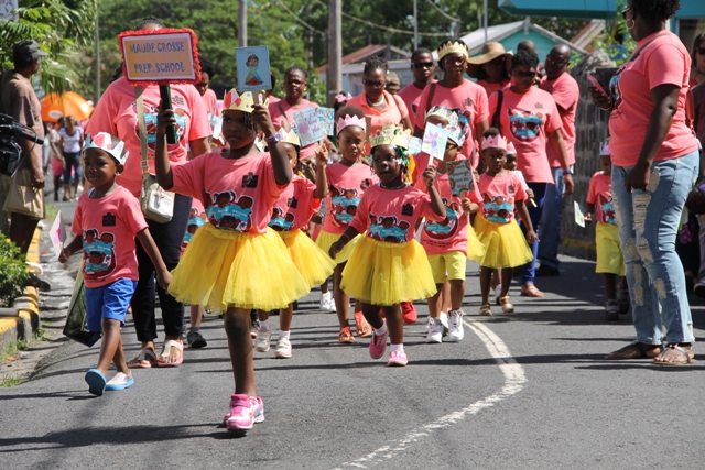 Students from the Maude Crosse Prep School at the Child Month Parade in Charlestown on June 10, 2016