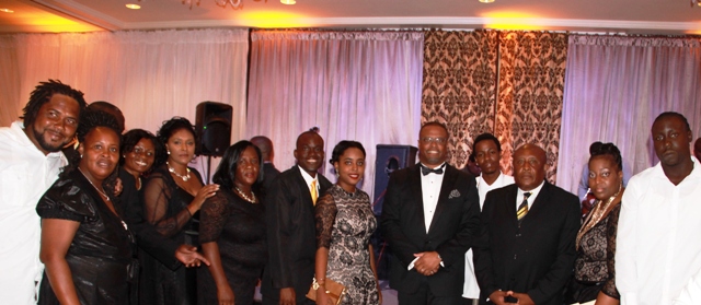 Deputy Premier of Nevis and Minister of Tourism Hon. Mark Brantley (fifth from right) and Permanent Secretary in the Ministry of Tourism Carl Williams (third from right) and staff at their recent awards ceremony and gala at the Four Seasons Resort
