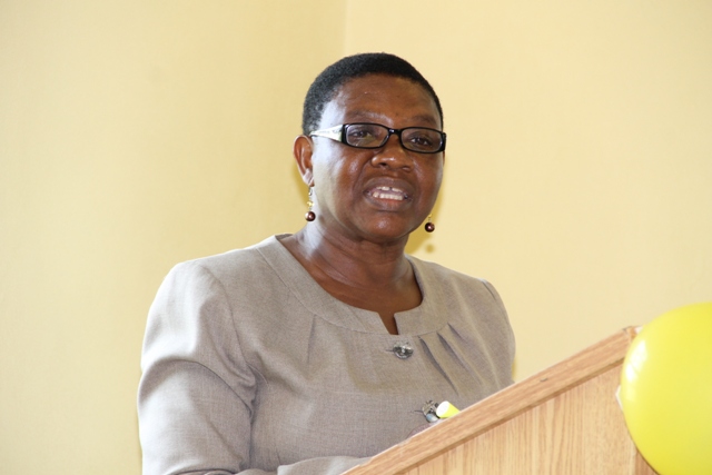 Palsy Wilkin, Principal Education Officer at the Ministry of Education, Nevis Island Administration, addressing prospective teachers at the start of the Department of Education’s 2016 Prospective Teachers Course at Pinney’s on June 20, 2016