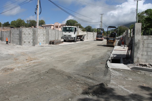 Ongoing works on a section of road in the Hanley’s Road Rehabilitation Project on July 13, 2016