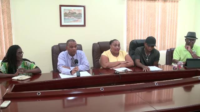 Members of the Gingerama Festival Committee (l-r) Ester Brookes, Eric Evelyn, Nikieta Liburd, Shane Browne and Antonio Liburd at a press conference to launch the 2016 Gingerama Festival at the Ministry of Finance conference room on November 17, 2016