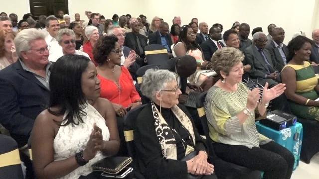 A section of the invitees at the premier of acclaimed Historian and Author Dr. June Goodfield’s film “The Time Detective” based on her novel “Rivers of Time” at the Social Security’s conference room at Pinney’s on January 14, 2017, at a VIP event hosted by the Ministry of Tourism, in collaboration with Dr. Goodfield and the British Broadcasting Corporation