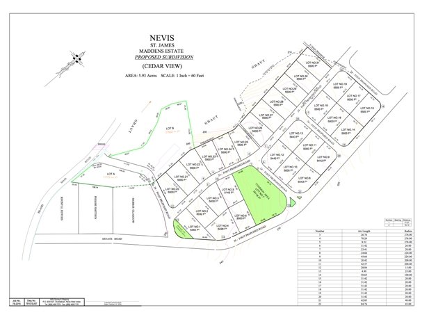 The layout of the Nevis Cedar View Housing Development Project at Maddens