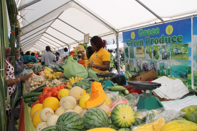 Local produce on sale at the Grace Green Produce booth at the 23rd Annual Agriculture Open Day hosted by the Ministry and Depart of Agriculture in the Nevis Island Administration at the Villa Grounds, Charlestown on March 30, 2017
