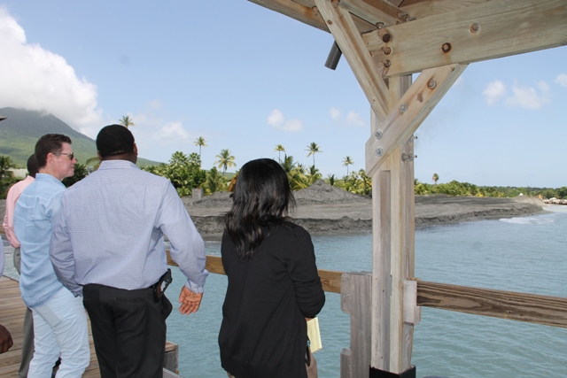 A team from the Ministry of Communication and Works and the Physical Planning Department visiting the Four Seasons Resort’s dredging project with General Manager Ed Gannon on June 13, 2017  