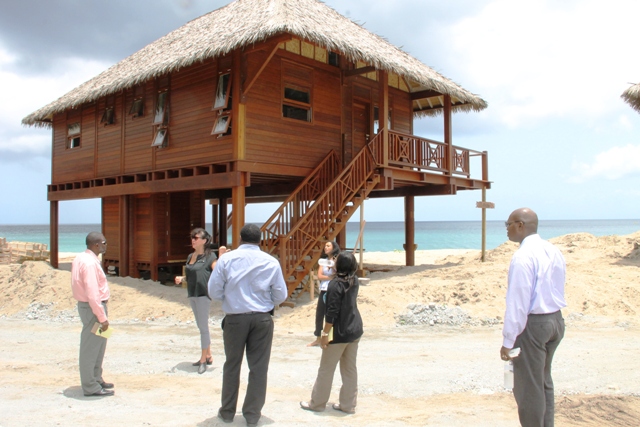A team from the Ministry of Communication and Works and the Physical Planning Department visiting Paradise Beach Expansion Project with General Manager Donna Woolfenden on June 13, 2017