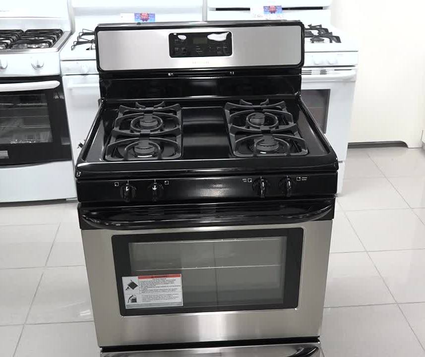 A new 30inch Frigidaire gas stove donated by the Ministry of Tourism in the Nevis Island Administration to officers of the Prison Farm on Nevis