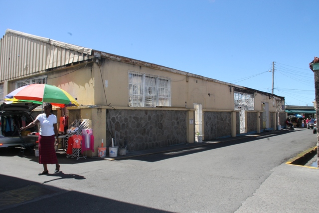 The Treasury Building Complex, next to the George Mowbray Hanley Market Complex (Charlestown Public Market), gutted by fire a few years ago, before demolition works in preparation for the Reconstruction of Treasury Building Complex Project commenced