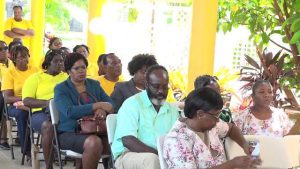 Caregivers and family members of the honourees at the Celebration of Centenarians held recently at the Flamboyant Nursing Home by the Social Services Department, Senior Citizens Division in the Ministry of Social Development