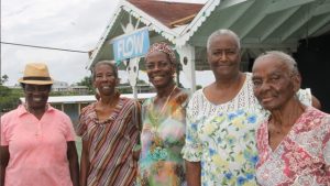 Participants in the first ever Miss Nevis Seniors Pageant, slated for October 28, 2017, moments after their rehearsals at the Nevis Cultural Complex on October 26, 2017, (l-r) Delores Richardson, Mareta Hobson, Catherine Tyson, Yvonne Rogers and Sarah Browne