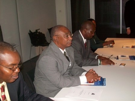 Premier Parry and his delegation at a University lecture