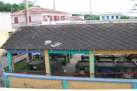 A look at the rotting roof and inside the old Charlestown Public Market with vendor’s stalls which were in use just before demolition works commenced in January