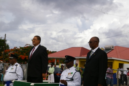 Deputy Gov. General, his Honour  Eustace John and Premier Parry at saluting dias