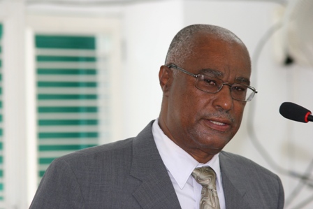 Premier of Nevis, the Hon.Joseph Parry in the House of Assembly