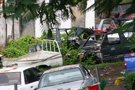 Derelict vehicles make breeding grounds for rodents, a challenge for Public Health Officers in St. Kitts and Nevis (File Photo)