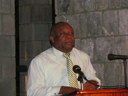 Deputy Premier of Nevis Hon. Hensley Daniel at the awards ceremony at Old Manor Hotel hosted by the Hotel and Tourism Association’s Nevis Division