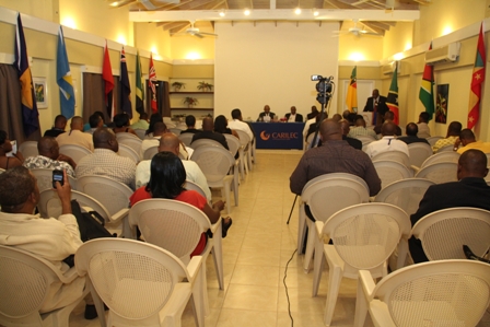  Persons present at the opening ceremony and subsequent cocktail reception at the start of the two day conference hosted by the Caribbean Electric Utility Service Corporation at the Mount Nevis conference room