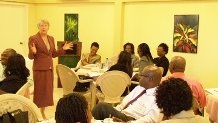 Consultant, Dr. Julia Hockey addressing the workshop participants