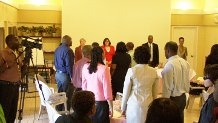 Premier of Nevis, Hon. Joseph Parry at the closing ceremony of the Senior Leadership workshop