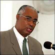 Premier of Nevis, Hon. Joseph Parry at the Nevis Island Assembly Chambers