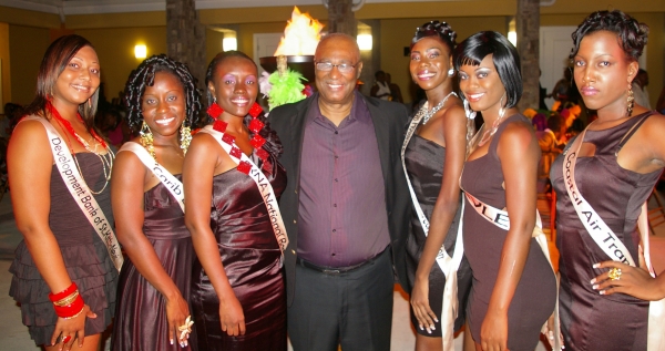 Premier of Nevis, Hon. Joseph Parry and Culturama Queen Contestants