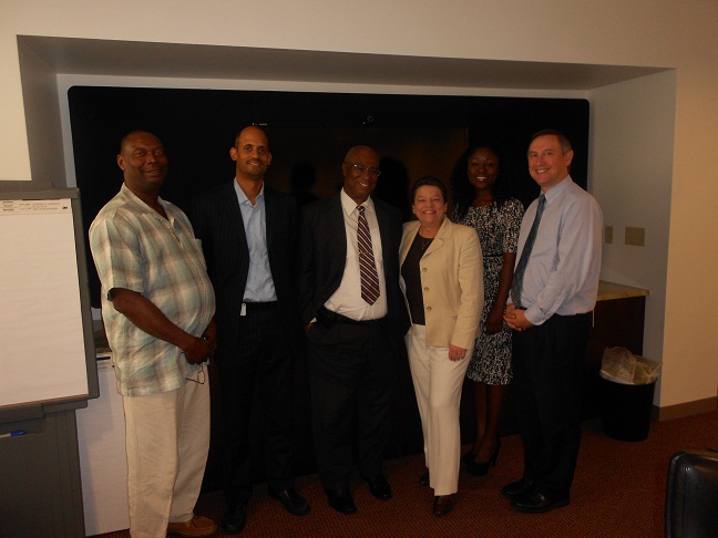 Premier of Nevis, the Hon. Joseph Parry( third from left) with his delegation and officials of the Cruise industry